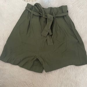 Target a new day hunter olive green high waist trouser shorts